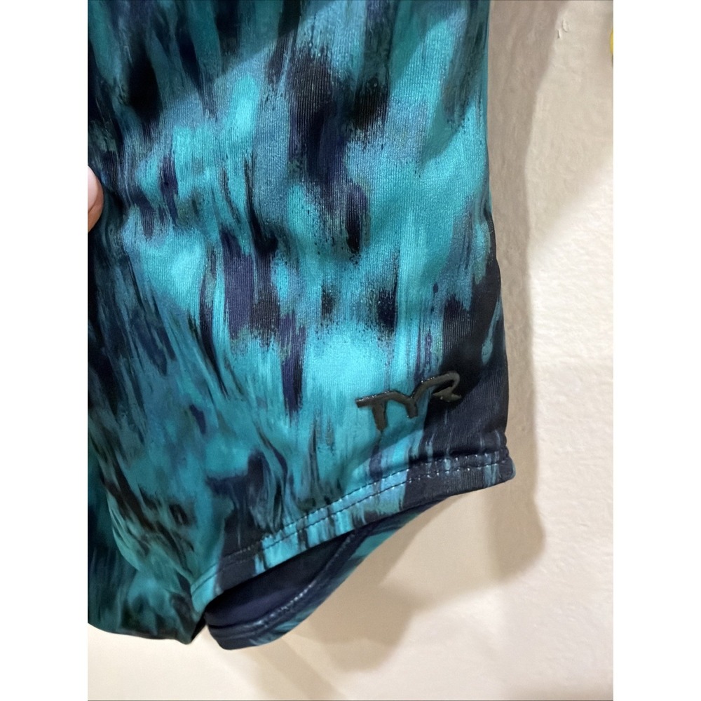 TYR Women's Swimsuit Small Blue Green Tie Dye Control‎ Fit NWT - Picture 4 of 4